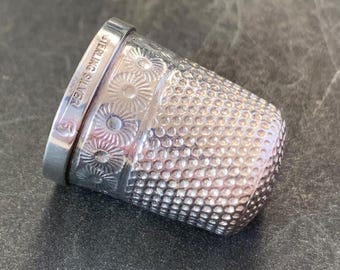 Edwardian sterling silver thimble size 5 needlework sewing thimble 2.9 grams