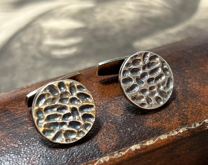 1970s Swedish Silver Gilt Cufflinks, Alton Sweden 1975