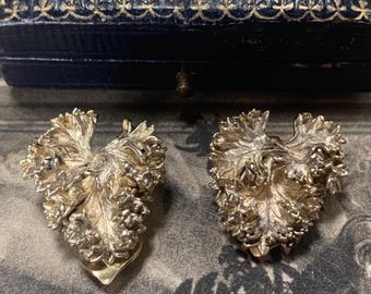 Flora Danica Eggert Gold Vermeil Parsley Earrings. 8 grams Sterling Silver. Made in  Denmark Vintage Clip-on earrings