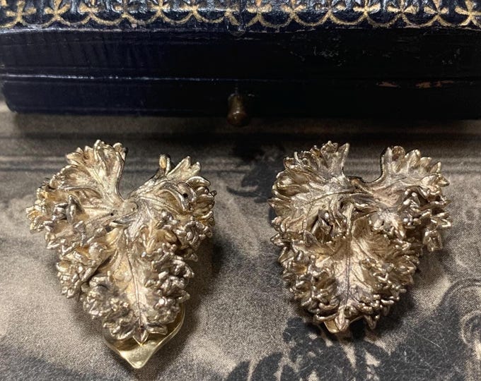 Flora Danica Eggert Gold Vermeil Parsley Earrings. 8 grams Sterling Silver. Made in  Denmark Vintage Clip-on earrings