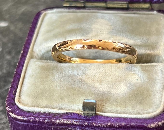 Antique 22ct Gold Wedding Band | London 1938 Hallmarked Stacker Ring