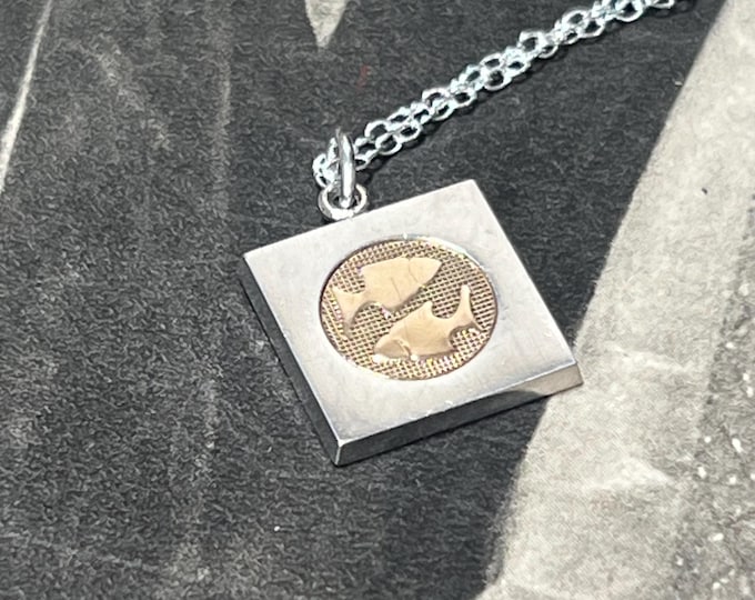 Nina Breddal Pisces Zodiac Pendant – Kupittaan Kulta Finland – Gold Gilt 925 Silver – 20" Chain