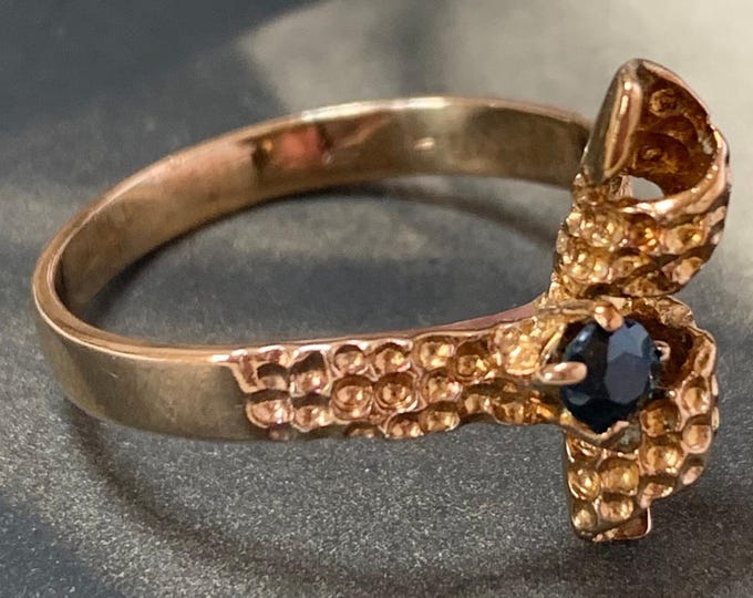 Vintage 9ct Gold Sapphire Ring: 1971 Birmingham Hallmark, Size 8.25