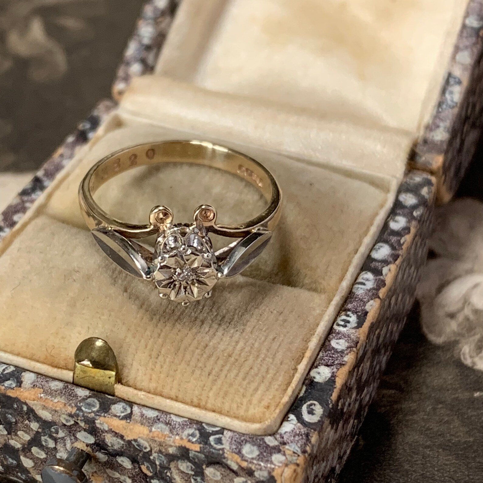 Vintage 1970's diamond engagement ring 9ct white and Etsy