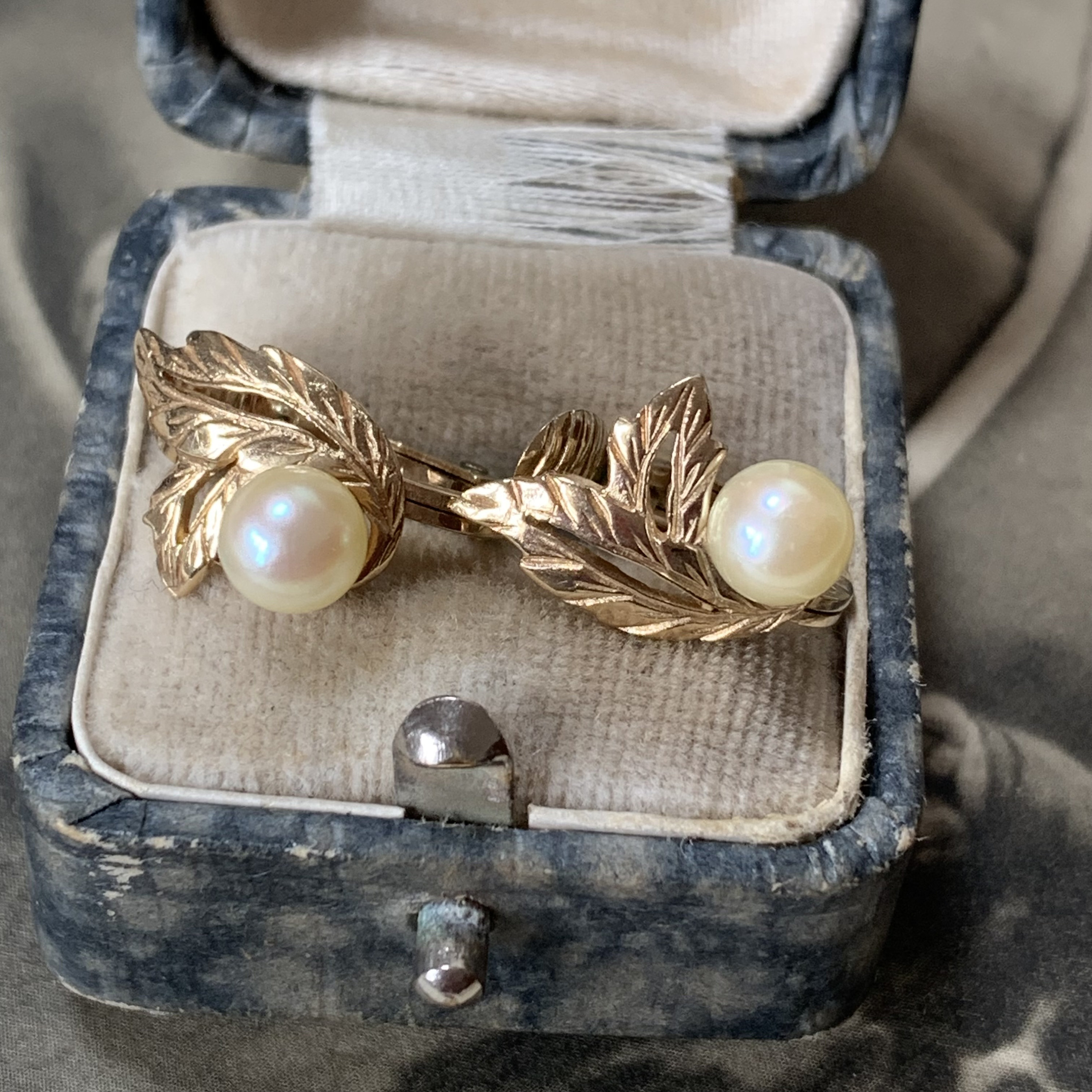 Gold Mikimoto Pearl Clip On Earrings Are A Stunning Example Of Timeless Elegance. Beautiful Design With Full London Hallmark From 1978
