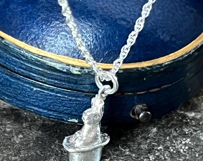 Lucky White Rabbit charm Necklace • With Eco-friendly Silver 925 Rope Chain