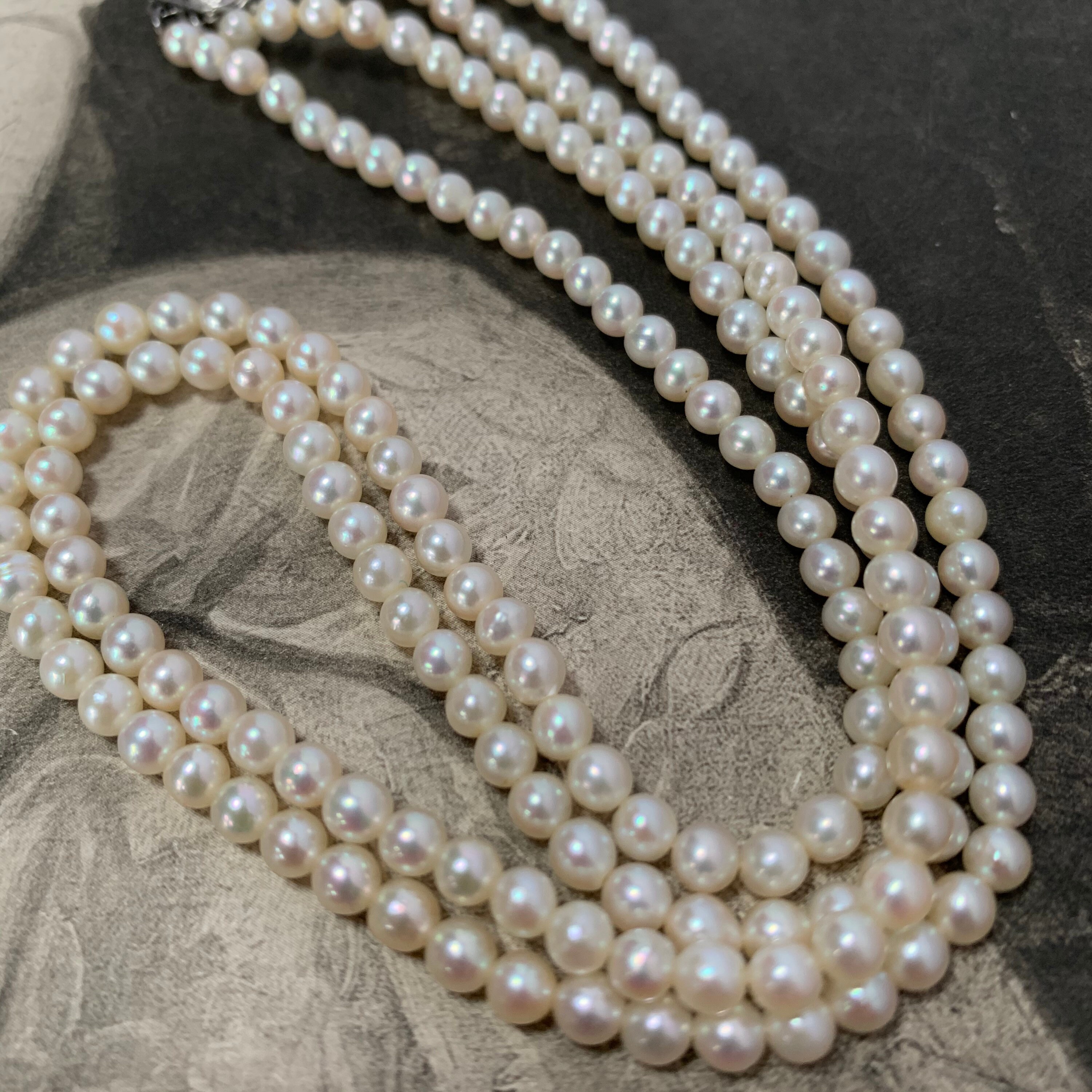 Mikimoto akoya pearl double strand necklace choker with silver Etsy