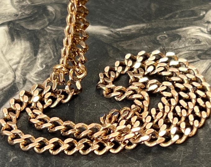 Heavy 26.6g Vintage 9ct Gold Curb Chain Necklace, 1979 Hallmarked Yellow Gold, 58cm