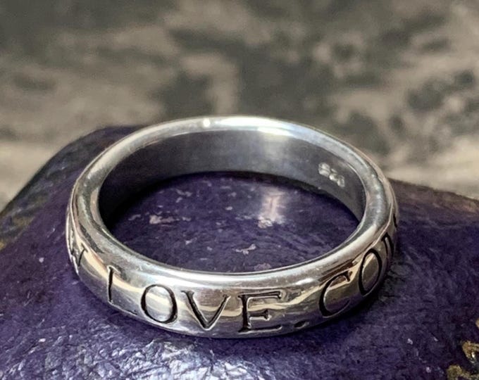 Love 925 Silver 4mm Wide Court Shaped Wedding Ring size M UK, 6 US,  6.3 grams