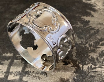 Antique Sterling Silver Napkin Ring: Edwardian 1905 Hallmark