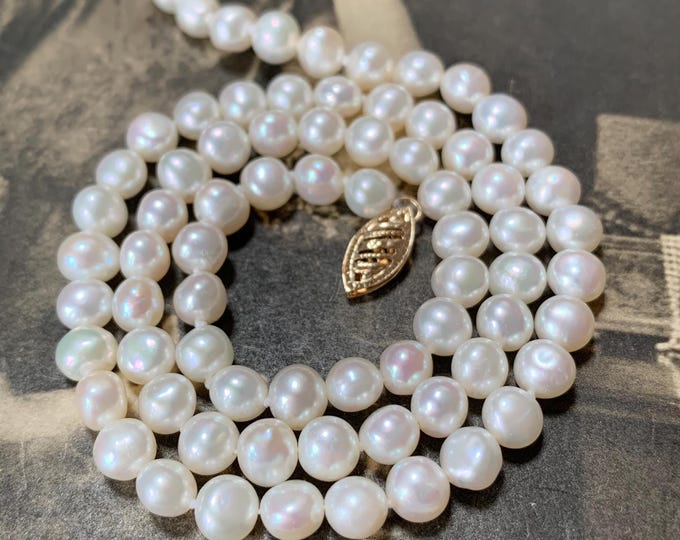 Baroque Pearl Necklace: 9ct Gold Clasp, Princess Length