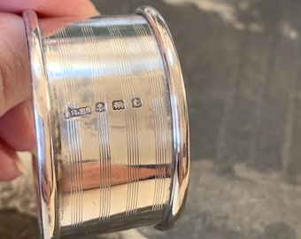 1918 Sterling Silver Napkin Ring Birmingham Hallmark