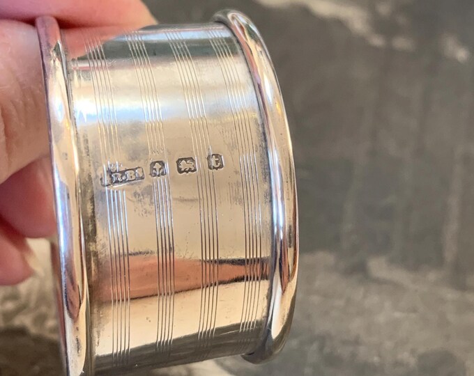 1918 Sterling Silver Napkin Ring Birmingham Hallmark