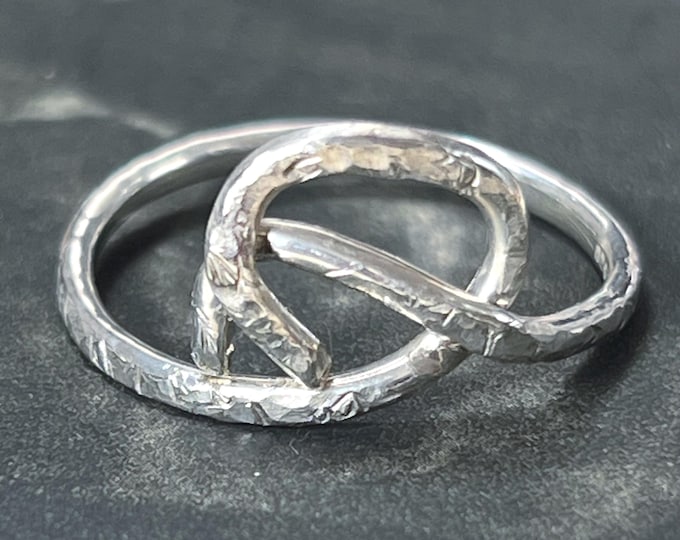 Handmade Sterling Silver Knot Ring – Recycled Silver Thumb Ring – London Hallmarked 2025 – UK W 1/2