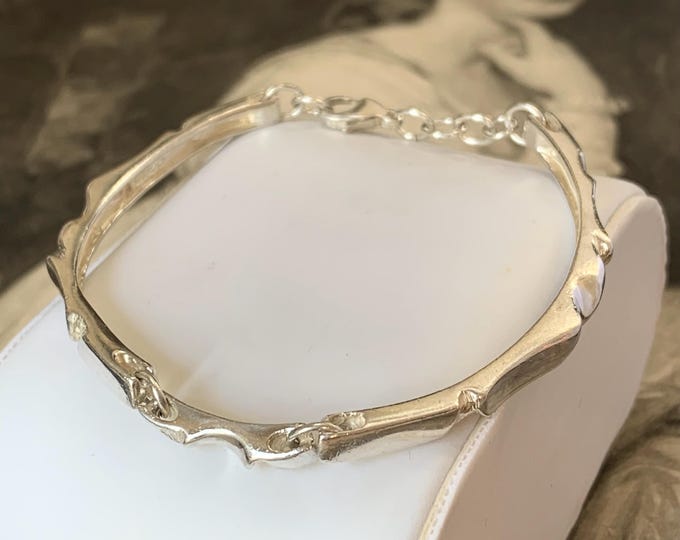 Scandinavian modernist silver bracelet | 1970s Silver bangle | Attributed to Bjorn Weckstrom