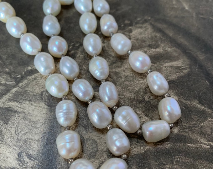 Pearl Necklace: Vintage Sterling Silver Clasp, 18-inch Princess Length