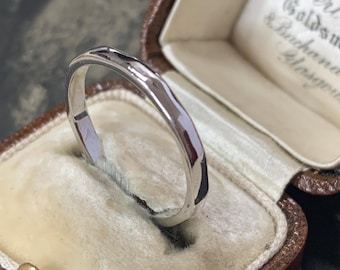 Antique Platinum Ring. Stacking Wedding band, size P (UK) Size 7.5(US) 3.5 Grams
