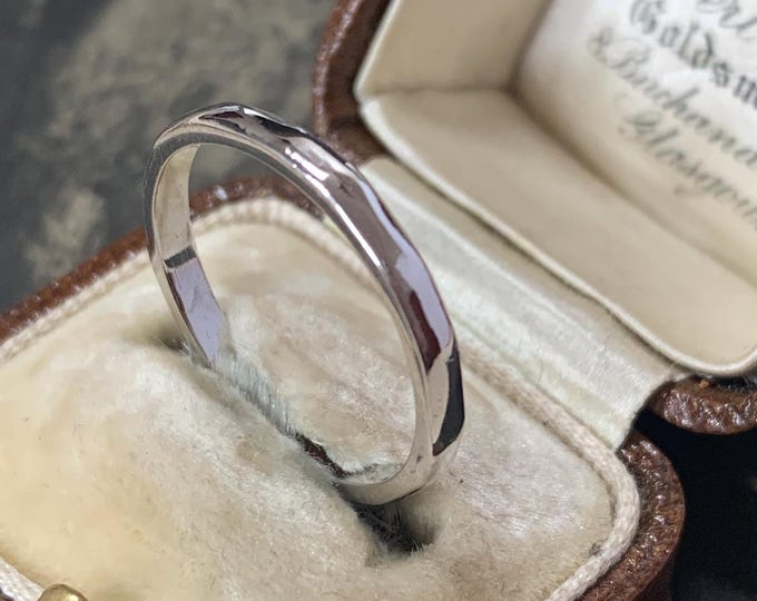 Antique Platinum Ring. Stacking Wedding band, size P (UK) Size 7.5(US) 3.5 Grams