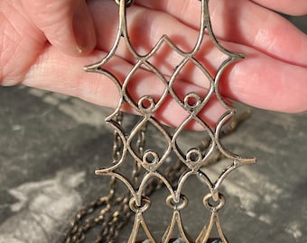 Pipa Niinamäki Brutalist Bronze Pendant Necklace, Finland, 1970s