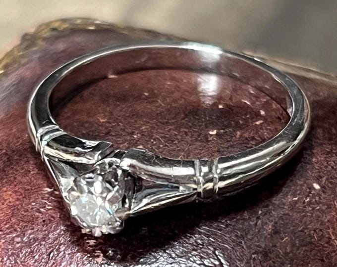 Vintage Platinum Solitaire Diamond Ring | 1978 Charles Green & Sons, 0.25ct FL Diamond