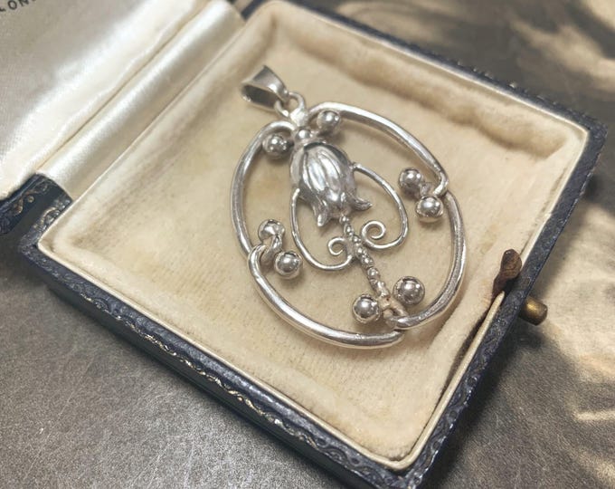 Antique Danish Art Nouveau Silver Pendant – Harald Jacobsen – 930 Silver – 1927–1935