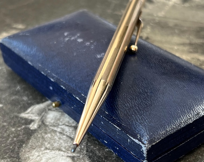 Vintage Mabie Todd Fyne Point Gold Plated Propelling Pencil | 1930s-40s Mechanical Writing Instrument