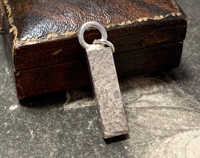 Sterling silver Pendant for chain or strap necklace | 925 hammered ingot made in England | 5.5 grams