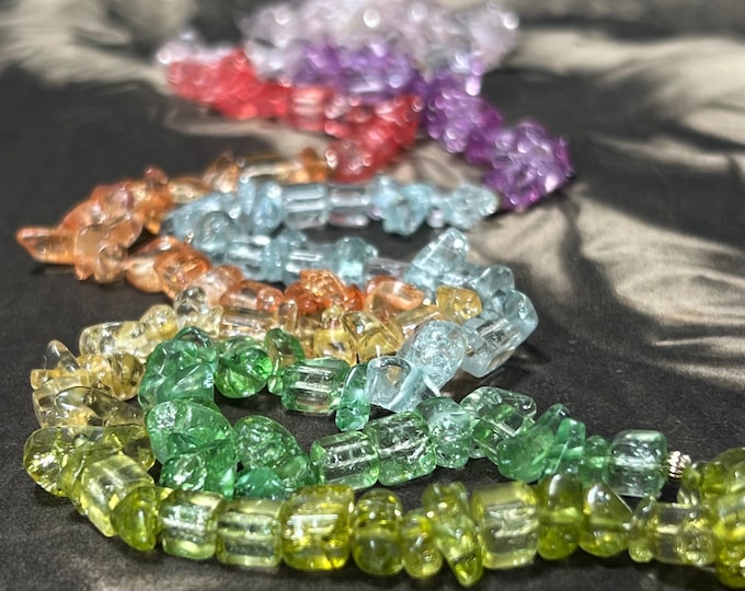 Rainbow Chakra Necklace – Simulated Quartz & Rose Quartz – 34" Long – Happy Vibes - Rainbow Pride Jewellery