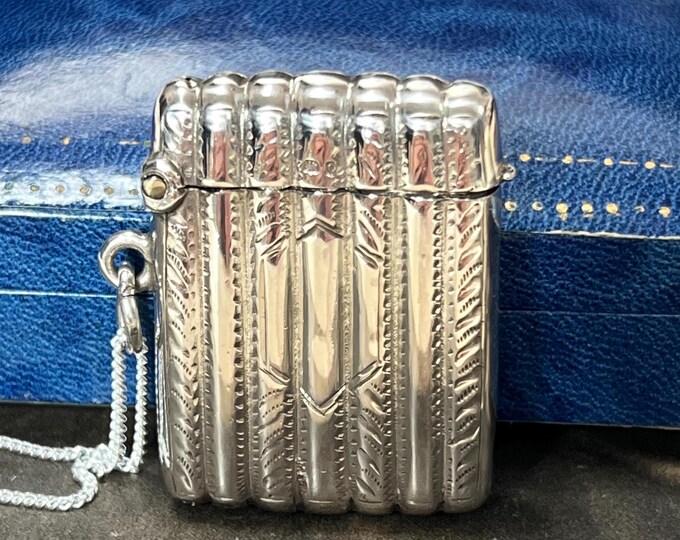 Antique Sterling Silver Vesta Case Locket Pendant – Art Deco Birmingham Hallmarked Keepsake