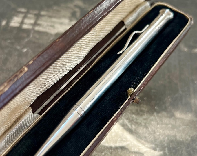 Edward Baker Sterling Silver Mascot Propelling Pencil – Hallmarked 1944 with Original Antique Box