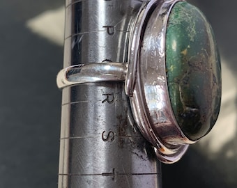 Vintage Turquoise Statement Ring: 925 Silver, Size 8