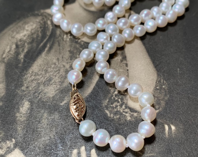 Baroque Pearl Necklace: 9ct Gold Clasp, Princess Length