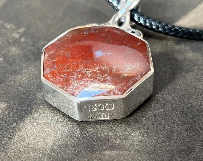 Vintage David Scott Walker Sterling Silver Jasper Agate Pendant