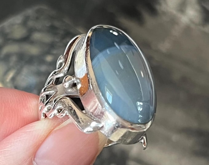 David Scott Walker Ring, 1998 Sterling Silver Agate Ring