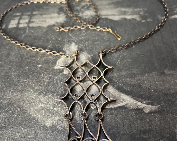 1970s Bronze Kinetic Pendant | Pipa Niiamaki Finland | Torun Hopea | Modernist Contemporary Retro Necklace