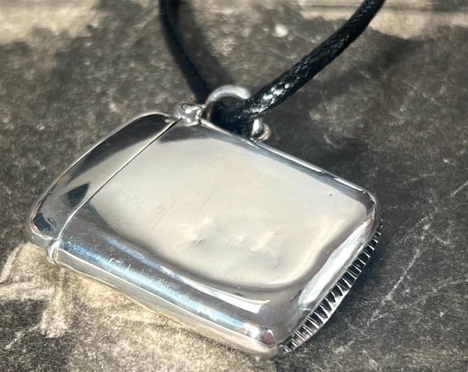 Antique Sterling Silver Vesta Case Locket | W.J. Myatt Birmingham 1908 Keepsake Pendant