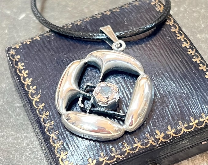 Karl Laine Finland Sterling Silver & Rock Crystal Pendant