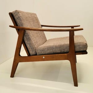 Beige fauteuil in Scandinavische stijl / Joegoslavië jaren 60 / vintage loungestoel met kussens