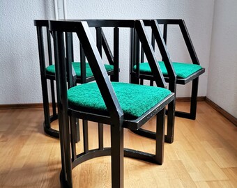 Ensemble de 3 chaises de salle à manger tonneau modernes du milieu du siècle / chaise de style Hoffman / Yougoslavie des années 60 / chaises Bauhaus