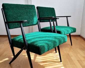 Pair of Mid-century green armchairs / Modern living room / Vintage lounge chairs from 60s Yugoslavia