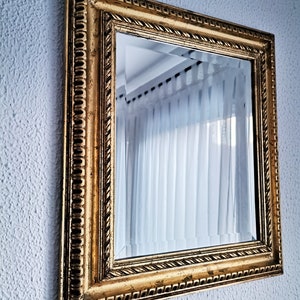 Miroir encadré vintage / Miroir à cadre feuille dor / 19ème siècle / Miroir Biedermeier image 7