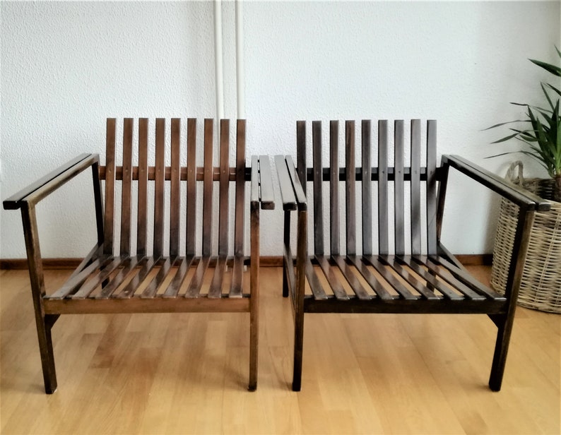 1 von 2 Vintage-Loungesesseln aus Holz, entworfen von Niko Kralj / Industriedesign aus Jugoslawien der 70er Jahre / Moderner Sessel aus der Mitte des Jahrhunderts Bild 9