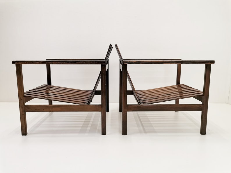 1 von 2 Vintage-Loungesesseln aus Holz, entworfen von Niko Kralj / Industriedesign aus Jugoslawien der 70er Jahre / Moderner Sessel aus der Mitte des Jahrhunderts Bild 4