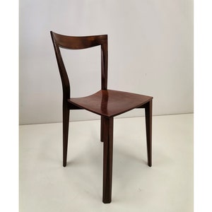 Mid-Century Modern Dining Chair: 60s Italian Geometric Wood Bistro Chair