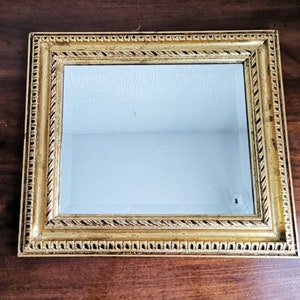 Miroir encadré vintage / Miroir à cadre feuille dor / 19ème siècle / Miroir Biedermeier image 2