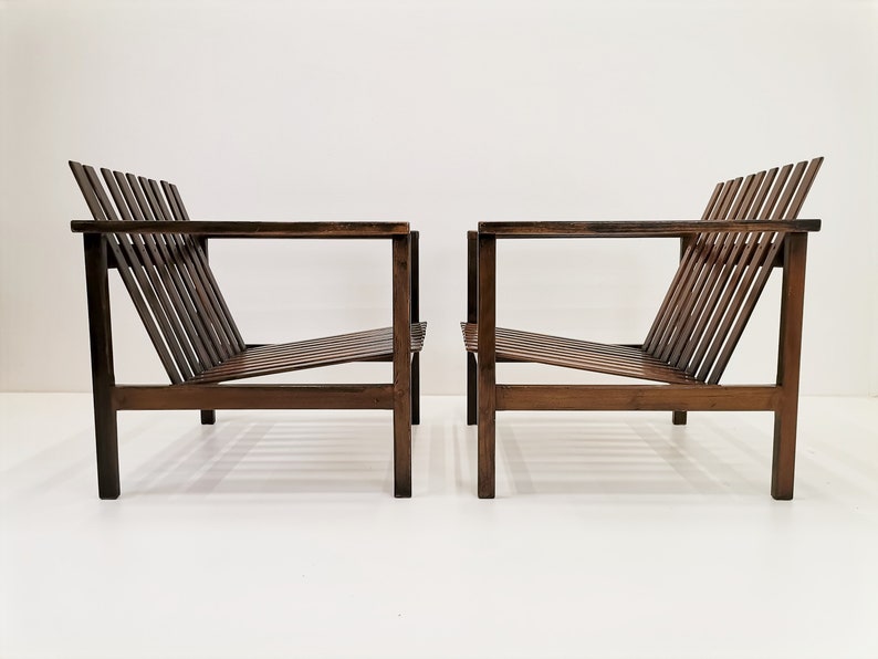 1 von 2 Vintage-Loungesesseln aus Holz, entworfen von Niko Kralj / Industriedesign aus Jugoslawien der 70er Jahre / Moderner Sessel aus der Mitte des Jahrhunderts Bild 6