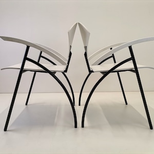 Mid-Century Modern Dining Chairs: Tubular Metal & Wood, 1980s Yugoslavia (Pair)
