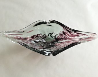 Vintage handblown Murano glass bowl / Italian decor / Mid-century Modern Home