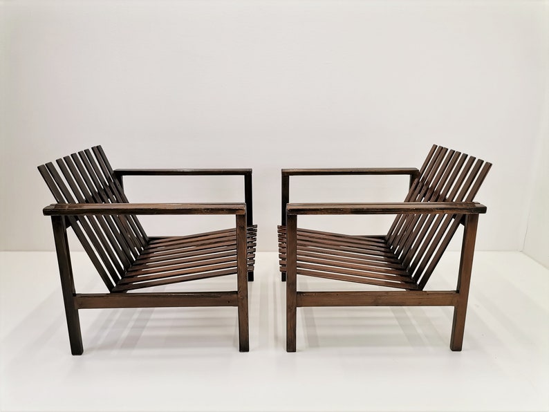 1 von 2 Vintage-Loungesesseln aus Holz, entworfen von Niko Kralj / Industriedesign aus Jugoslawien der 70er Jahre / Moderner Sessel aus der Mitte des Jahrhunderts Bild 1