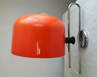 Meblo Guzzini Orange Wall Lamp / Space age design / 70s Mid-century Modern light